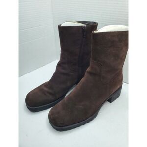 Women's Victoria Spenser Jana Brown Leather Suede Ankle Boots Sz 8.5 M Fast Ship
